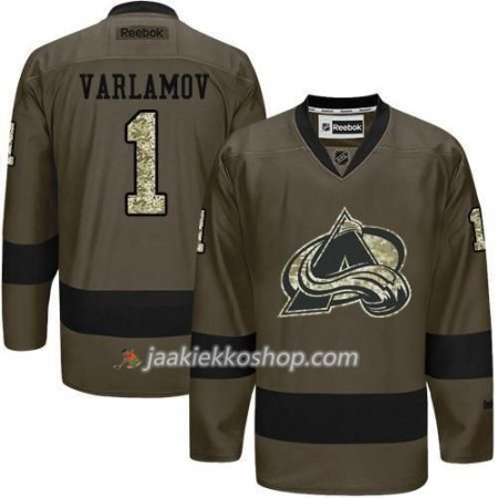 Miehille NHL Colorado Avalanche Pelipaita Semyon Varlamov 1 Adidas 2017-2018 Camo Vihreä Authentic